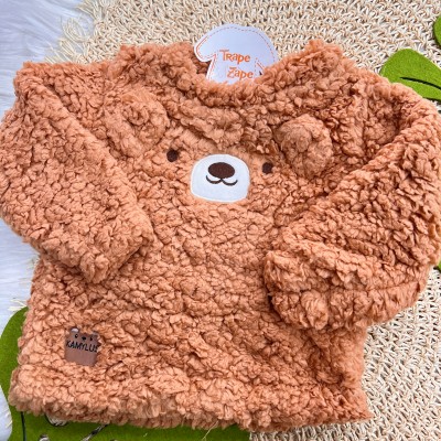 Inverno 2025 - Conj. Blusão e Calça em Soft Ursinho Feliz - Marrom